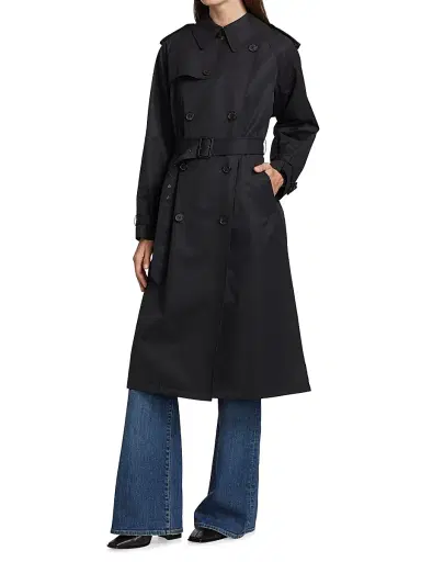 Nili Lotan Women's Tanner Trench Coat - Black | Thumbnail 4 Nili Lotan Women's Tanner Trench Coat - Black | Thumbnail 4