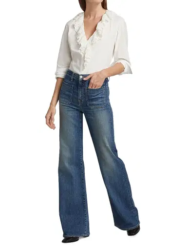 Nili Lotan Women's Florence High-Rise Boot-Cut Jeans - Classic Wash - Size 28 | Thumbnail 2 Nili Lotan Women's Florence High-Rise Boot-Cut Jeans - Classic Wash - Size 28 | Thumbnail 2