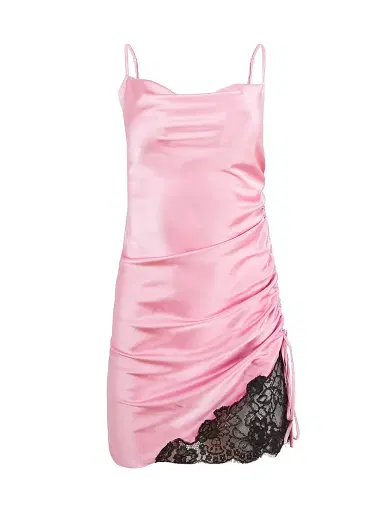 Fleur du Mal Women's Stretch-Silk Ruched Minidress | Thumbnail 1 Fleur du Mal Women's Stretch-Silk Ruched Minidress | Thumbnail 1
