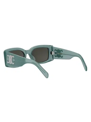 Celine Men's Triomphe 53MM Rectangular Sunglasses - Transparent Teal Grey | Thumbnail 4 Celine Men's Triomphe 53MM Rectangular Sunglasses - Transparent Teal Grey | Thumbnail 4