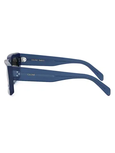 CELINE Men's Bold 3 Dots 54MM Rectangular Sunglasses - Shiny Blue | Thumbnail 3 CELINE Men's Bold 3 Dots 54MM Rectangular Sunglasses - Shiny Blue | Thumbnail 3