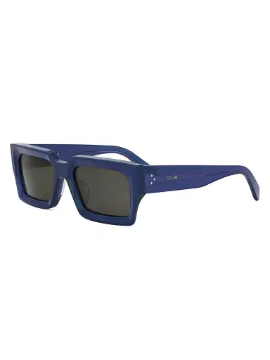 CELINE Men's Bold 3 Dots 54MM Rectangular Sunglasses - Shiny Blue | Thumbnail 1 CELINE Men's Bold 3 Dots 54MM Rectangular Sunglasses - Shiny Blue | Thumbnail 1