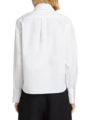 Co Women's Cotton Poplin Button-Up Shirt - White - Size Large | Thumbnail 5