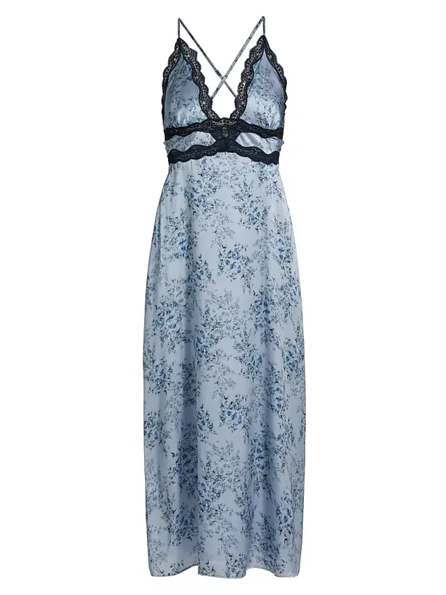 Cami NYC Women's Roya Floral Silk Slip Midi-Dress - Primavera Shadow