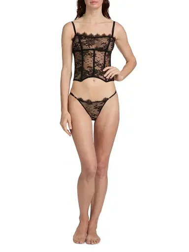 Kiki de Montparnasse Women's Jolie Lace G-String Thong - Black - Size Large | Thumbnail 2