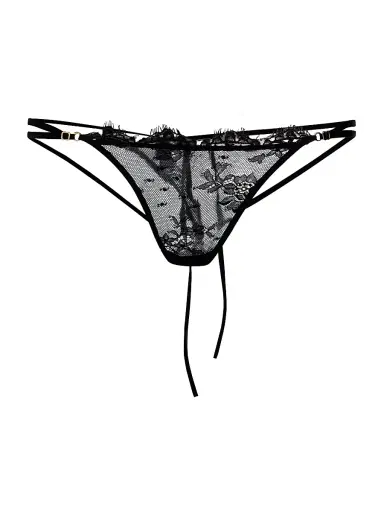 Kiki de Montparnasse Women's Jolie Lace G-String Thong - Black - Size Large | Thumbnail 1