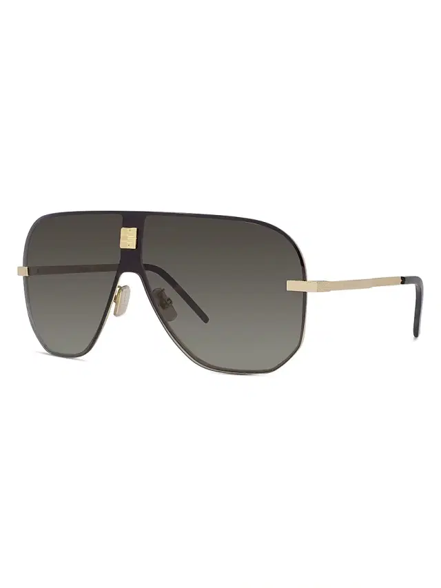 Men's 4Gem 136MM Rectangular Sunglasses - Shiny Endura Gold