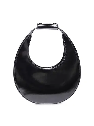 Staud Women's Mini Moon Leather Shoulder Bag - Black | Thumbnail 4