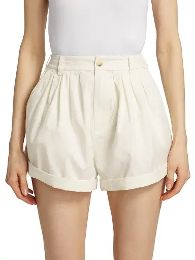 DÔEN Women's Paige Pleated Cotton Shorts - Salt - Size 8 | Thumbnail 3 DÔEN Women's Paige Pleated Cotton Shorts - Salt - Size 8 | Thumbnail 3