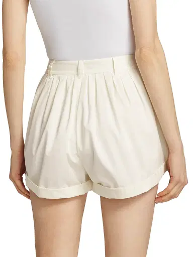 DÔEN Women's Paige Pleated Cotton Shorts - Salt - Size 8 | Thumbnail 5 DÔEN Women's Paige Pleated Cotton Shorts - Salt - Size 8 | Thumbnail 5