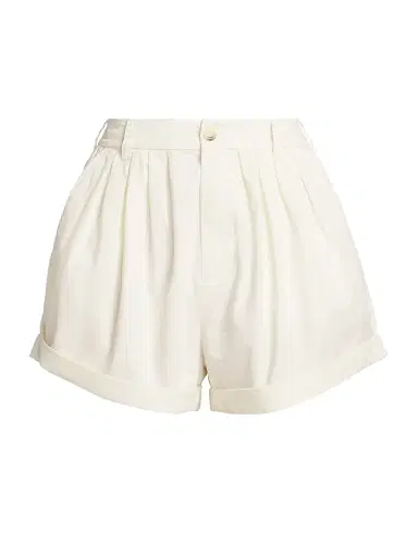 DÔEN Women's Paige Pleated Cotton Shorts - Salt - Size 8 | Thumbnail 1 DÔEN Women's Paige Pleated Cotton Shorts - Salt - Size 8 | Thumbnail 1