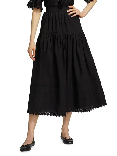 DÔEN Women's Sebastiane Cotton Midi-Skirt | Thumbnail 3