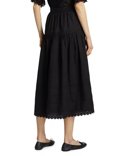 DÔEN Women's Sebastiane Cotton Midi-Skirt | Thumbnail 5