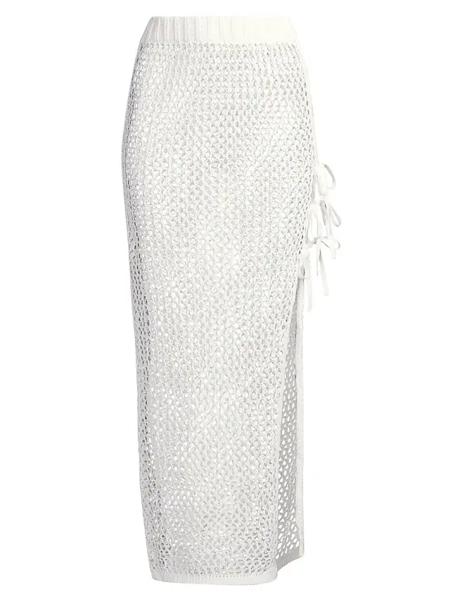 Beach Riot Women's Deborah Netted Cotton Maxi Skirt - White