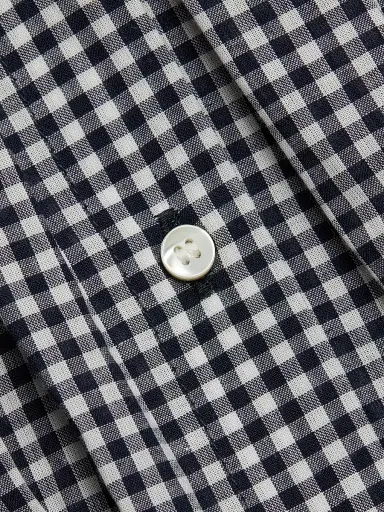 DÔEN Women's June Gingham Cotton Top - Navy La Maddalena Gingham | Thumbnail 7