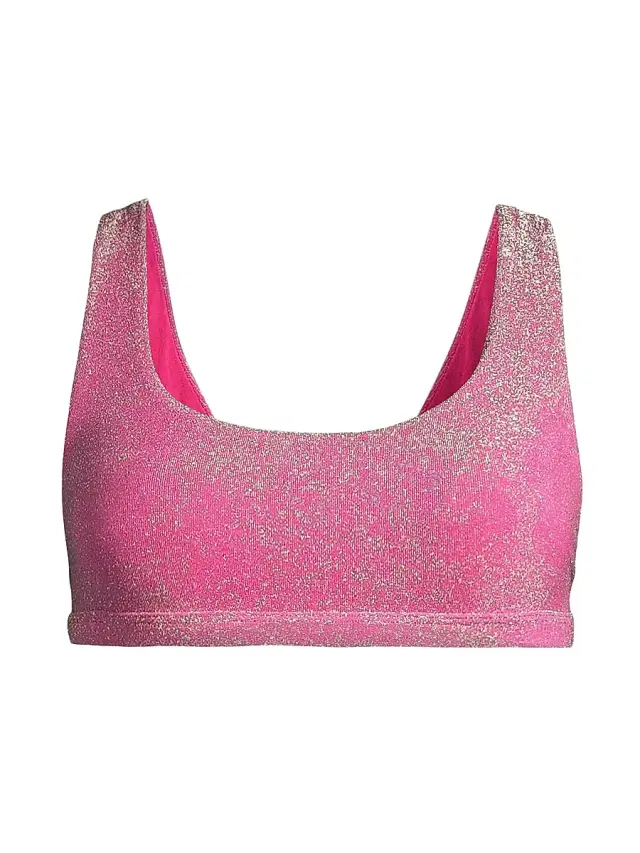 Beach Riot Women's Peyton Glittery Bikini Top - Fuchsia Purple