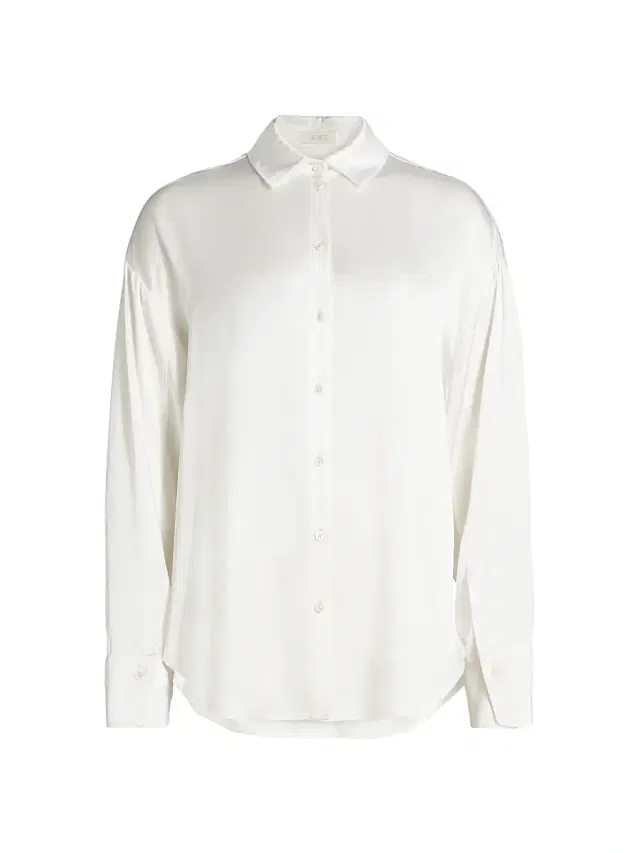 LAPOINTE Women's Multi-Way Double-Faced Satin Button-Front Shirt - White