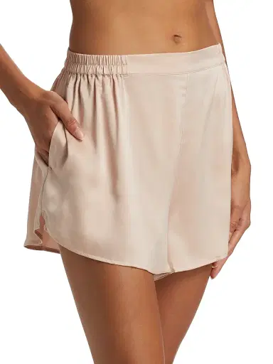 Lunya Women's Washable Silk T-Shirt & Shorts Set - Delicate Pink - Size XL | Thumbnail 4
