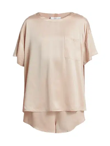 Lunya Women's Washable Silk T-Shirt & Shorts Set - Delicate Pink - Size XL | Thumbnail 1