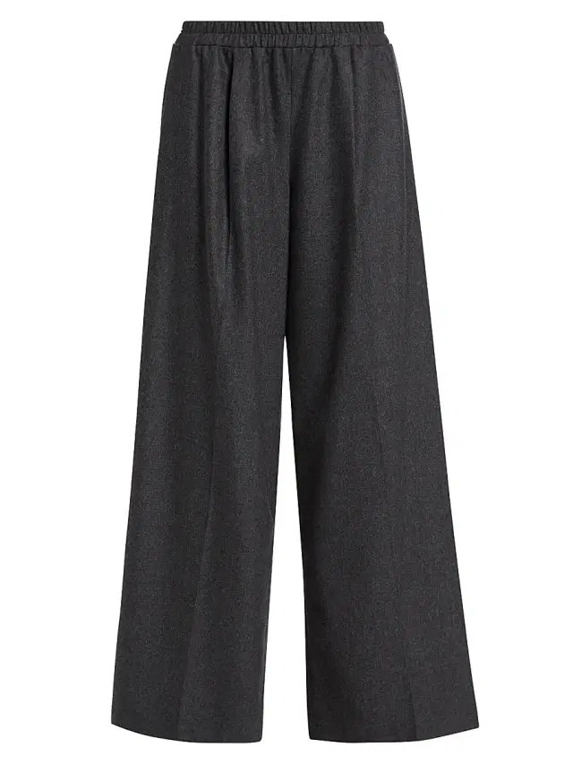 Women's Eva Wool-Blend Wide-Leg Pants - Charcoal