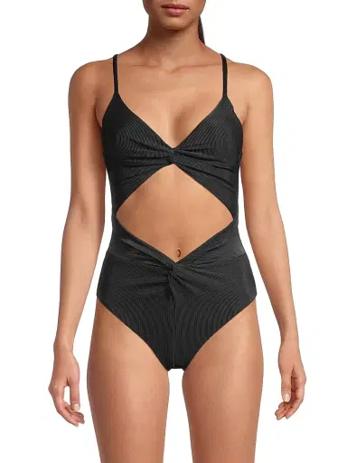 BEACH RIOT Women's Aviva Cut-Out One-Piece Swimsuit - Black - Size Large | Thumbnail 3