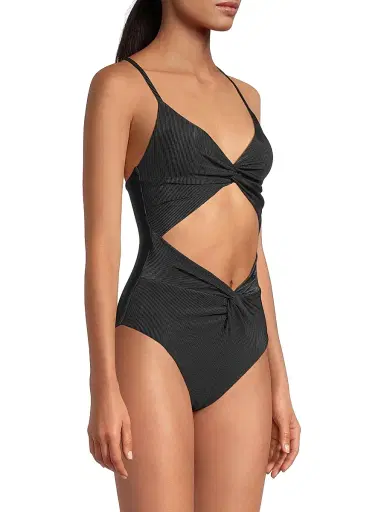 BEACH RIOT Women's Aviva Cut-Out One-Piece Swimsuit - Black - Size Large | Thumbnail 4