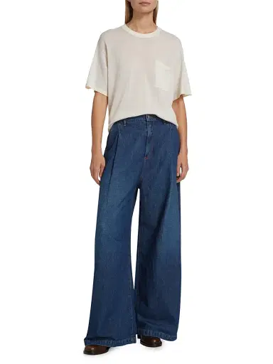 TWP Women's Big Boy Cashmere T-Shirt - Ivory - Size Large | Thumbnail 2 TWP Women's Big Boy Cashmere T-Shirt - Ivory - Size Large | Thumbnail 2