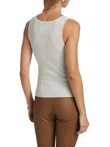 TWP Women's Merino Wool Knit Scoopneck Tank - White Heather Grey - Size XL | Thumbnail 5
