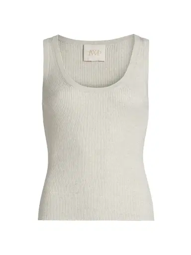 TWP Women's Merino Wool Knit Scoopneck Tank - White Heather Grey - Size XL | Thumbnail 1
