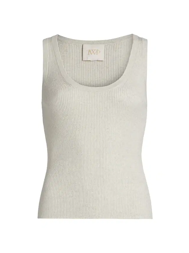 Women's Merino Wool Knit Scoopneck Tank - White Heather Grey