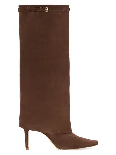 Staud Women's Wally 90MM Suede Foldover Boots | Thumbnail 1