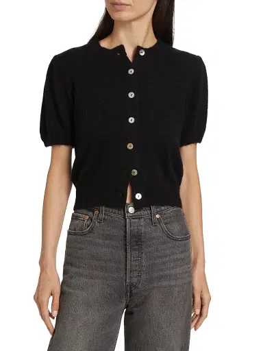 DÔEN Women's Anisa Short-Sleeve Cardigan - Black - Size XS | Thumbnail 3 DÔEN Women's Anisa Short-Sleeve Cardigan - Black - Size XS | Thumbnail 3