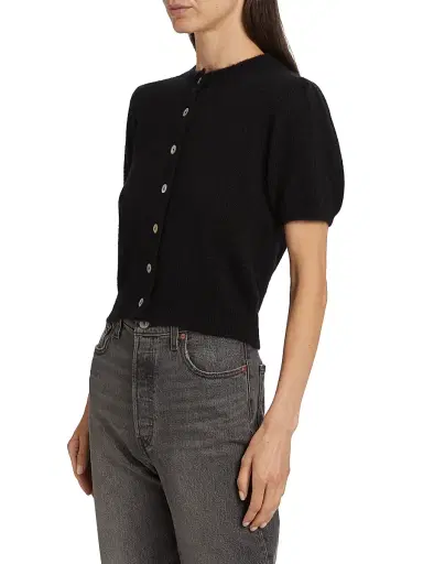 DÔEN Women's Anisa Short-Sleeve Cardigan - Black - Size XS | Thumbnail 4 DÔEN Women's Anisa Short-Sleeve Cardigan - Black - Size XS | Thumbnail 4
