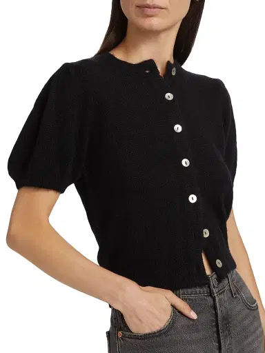DÔEN Women's Anisa Short-Sleeve Cardigan - Black - Size XS | Thumbnail 6 DÔEN Women's Anisa Short-Sleeve Cardigan - Black - Size XS | Thumbnail 6