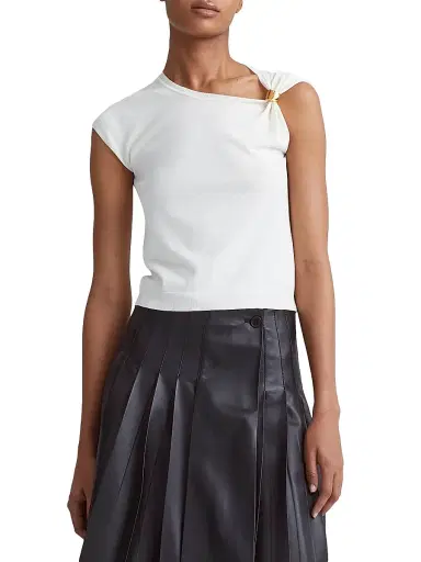 Altuzarra Women's Rinaldi Asymmetric Slash Knit Top - Ivory - Size Large | Thumbnail 3 Altuzarra Women's Rinaldi Asymmetric Slash Knit Top - Ivory - Size Large | Thumbnail 3