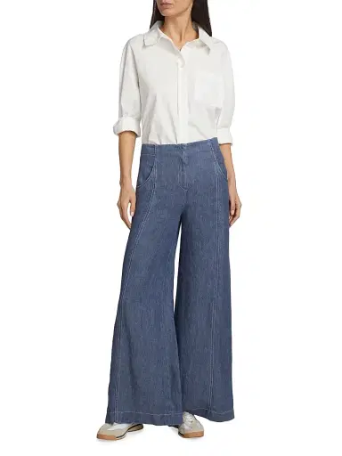 TWP Women's Demie Hemp Wide-Leg Trousers | Thumbnail 2