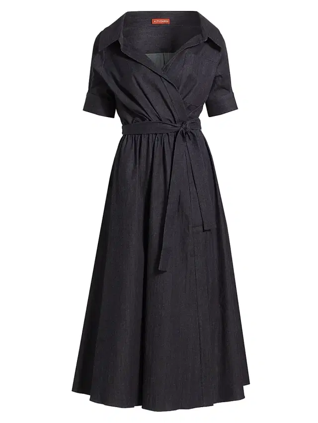 Women's Lydia Poplin Shirtdress - Berry Blue