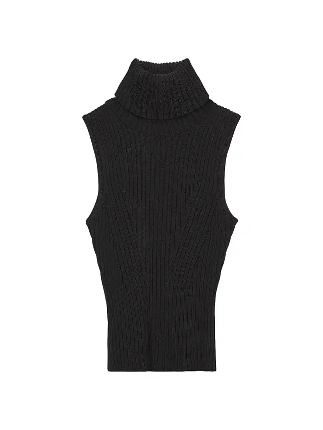 Women's Callum Rib-Knit Sleeveless Turtleneck Top - Black