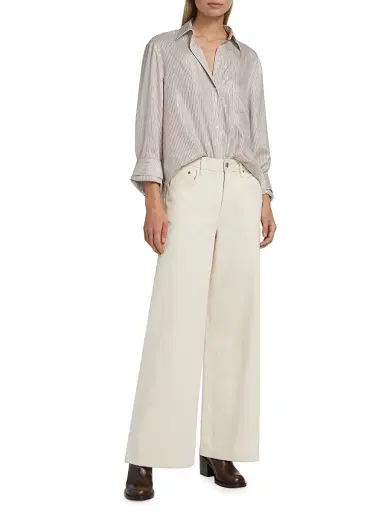 TWP Women's Tiny Dancer Stretch-Cotton Wide-Leg Jeans - Natural - Size 31 | Thumbnail 2