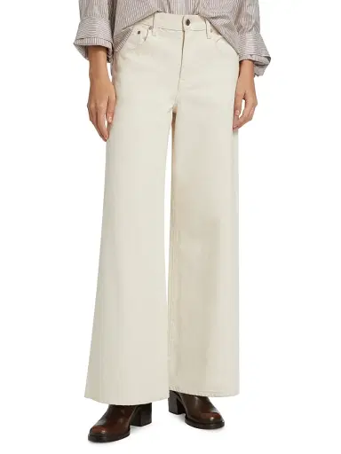 TWP Women's Tiny Dancer Stretch-Cotton Wide-Leg Jeans - Natural - Size 31 | Thumbnail 3