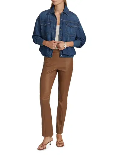 TWP Women's Bubble Denim Button-Up Jacket - Dark Wash - Size Medium | Thumbnail 2