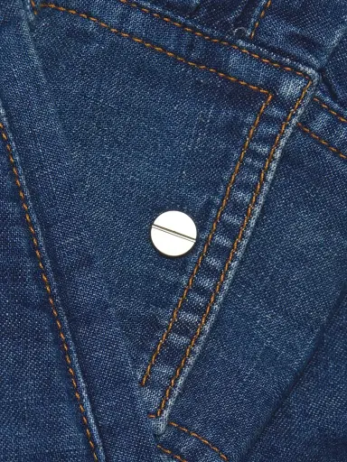 TWP Women's Bubble Denim Button-Up Jacket - Dark Wash - Size Medium | Thumbnail 7