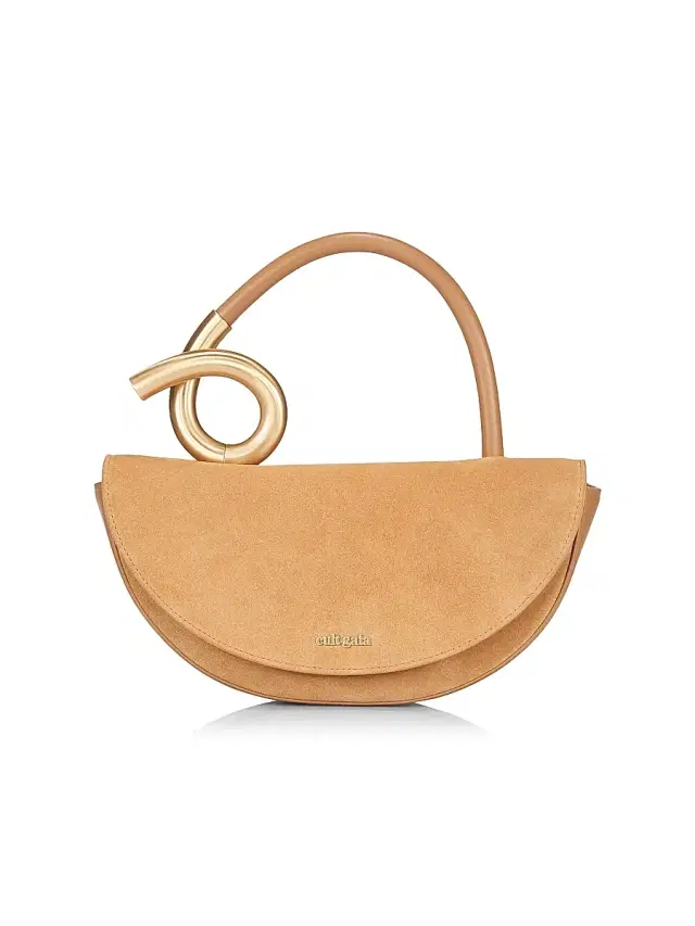 Cult Gaia Women's Azariah Suede Top Handle Bag - Camel