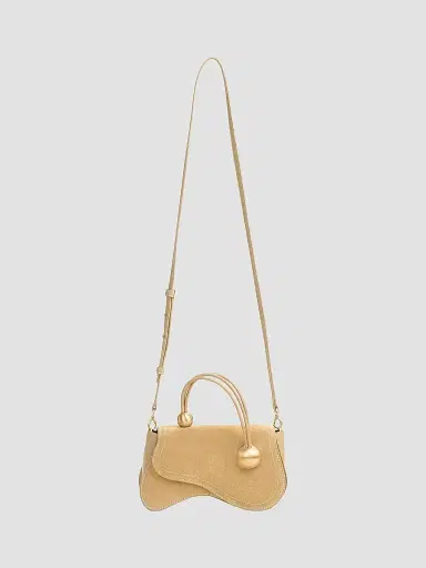 Cult Gaia Women's Kazia Suede Top Handle Bag - Sand Dollar | Thumbnail 3