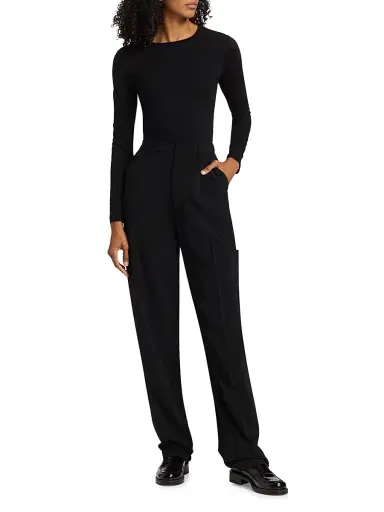 Lapointe Women's Matte Crepe Cargo Trousers | Thumbnail 2 Lapointe Women's Matte Crepe Cargo Trousers | Thumbnail 2
