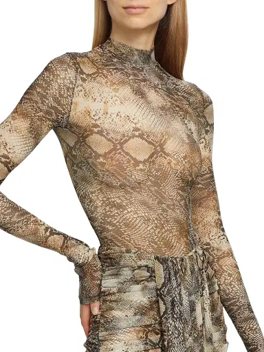 Lapointe Women's Printed Mesh Sheer Bodysuit | Thumbnail 7 Lapointe Women's Printed Mesh Sheer Bodysuit | Thumbnail 7