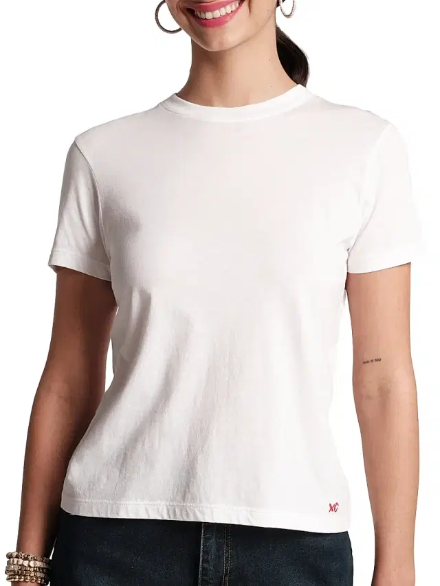 Frances Valentine Women's Super Crewneck Pima Cotton T-Shirt