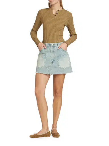 Sea Women's Alba Patch-Pocket Denim Miniskirt - Blue | Thumbnail 2