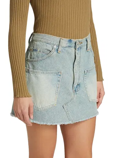 Sea Women's Alba Patch-Pocket Denim Miniskirt - Blue | Thumbnail 4