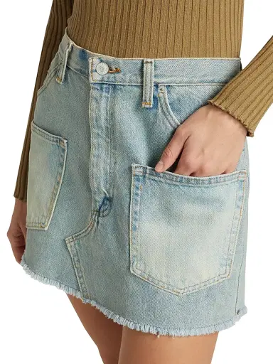 Sea Women's Alba Patch-Pocket Denim Miniskirt - Blue | Thumbnail 6